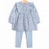 Saylor Floral Bow Legging Set, Blue