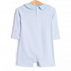 Corner Kick Cutie Applique Short Romper, Blue Stripe