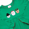 Festive Friends Embroidered Legging Set, Green