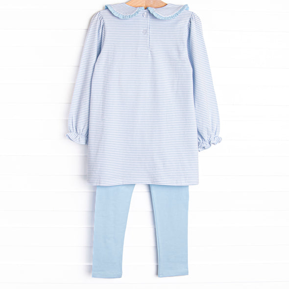 Cutest Carving Applique Legging Set, Blue