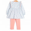 Medallion Memories Flutter Sleeve Legging Set, Blue