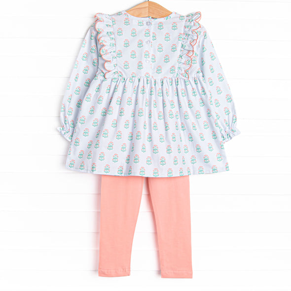 Medallion Memories Flutter Sleeve Legging Set, Blue
