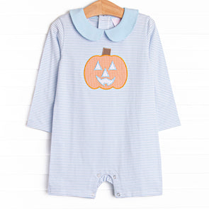Cutest Carving Applique Romper, Blue