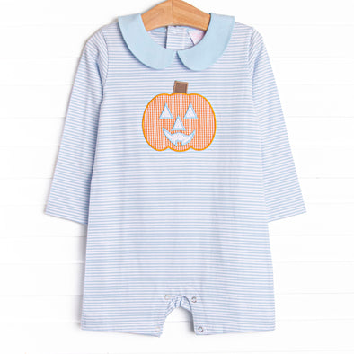 Cutest Carving Applique Romper, Blue