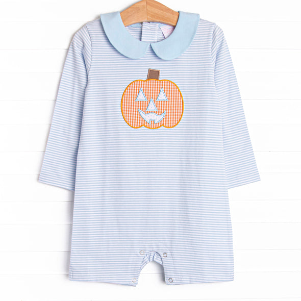 Cutest Carving Applique Romper, Blue
