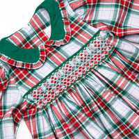 Yuletide Classic Smocked Dress, Green