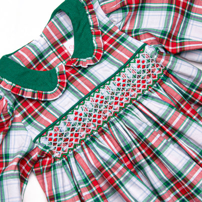 Yuletide Classic Smocked Dress, Green