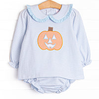 Cutest Carving Applique Diaper Set, Blue