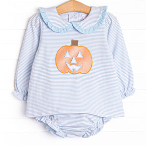 Cutest Carving Applique Diaper Set, Blue