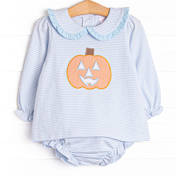 Cutest Carving Applique Diaper Set, Blue