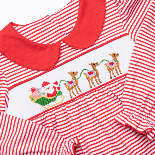 Sleigh Ride Smocked Legging Set, Red