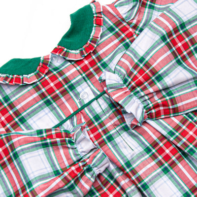 Yuletide Classic Smocked Dress, Green