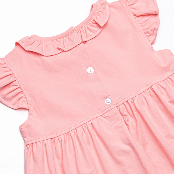 Storybook Flight Embroidered Ruffle Short Set, Pink
