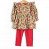 Late Summer Scarlet Smocked Legging Set, Red