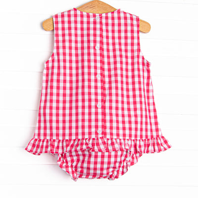 Arts and Crafts Apple Applique Diaper Set, Red
