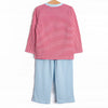 Southern Migration Applique Long Sleeve Pant Set, Red