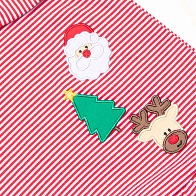 Christmas Eve Night Applique Legging Set, Red