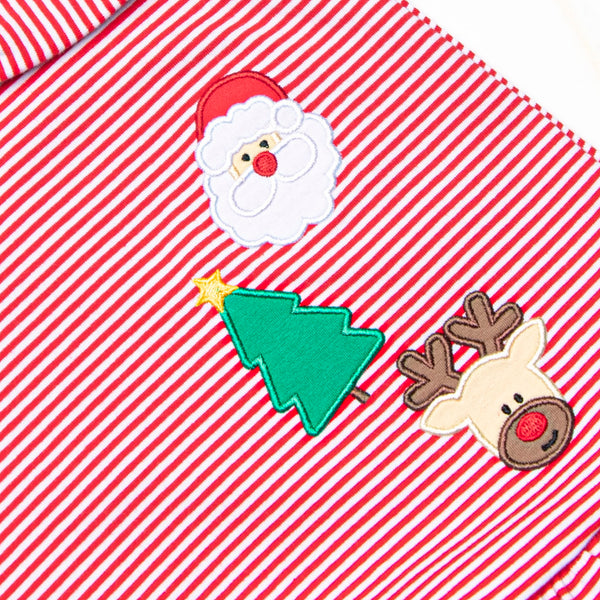 Christmas Eve Night Applique Legging Set, Red