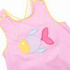 Friendly Fish Applique Diaper Set, Pink