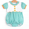 Prim Pumpkins Embroidered Bubble, Green