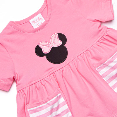 Magical Mouse Applique Ruffle Short Set, Pink