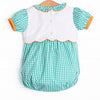 Prim Pumpkins Embroidered Bubble, Green