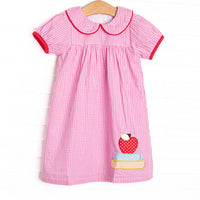 A+ Honor Roll Applique Collared Dress, Pink