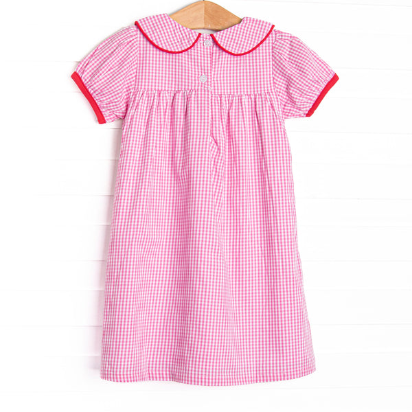 A+ Honor Roll Applique Collared Dress, Pink