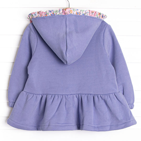 Francesca Florals Zip-Up Jacket, Blue