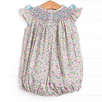 Blooming Bows Smocked Bubble, Blue