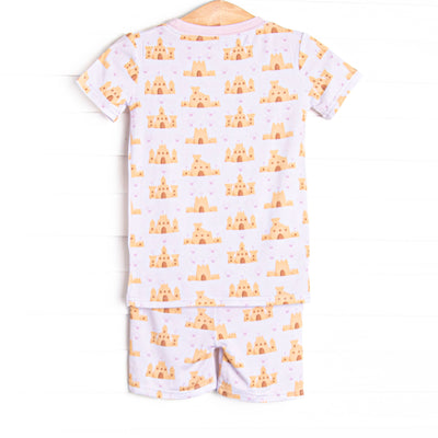 Seashells and Sandcastles Bamboo Pajama Short Set, Pink