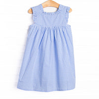 Apples to Apples Applique Dress, Blue