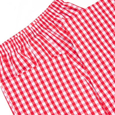 Gingerbread Express Smocked Pant Set, Red
