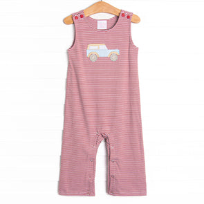 Blue Bronco Applique Jon Jon, Red