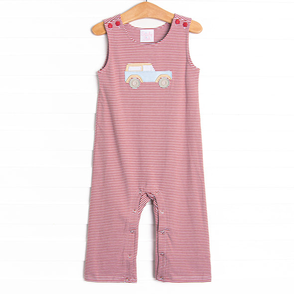 Blue Bronco Applique Jon Jon, Red