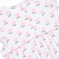 Polka Dot Petunia Bubble Romper, Pink