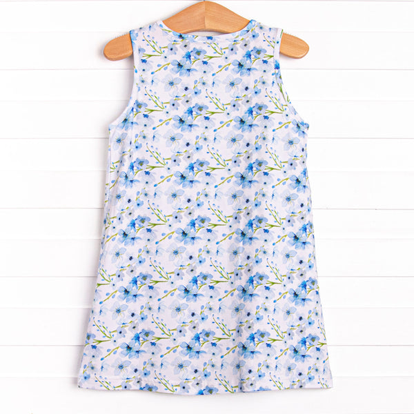 Breezy Blue Florals Dress, Blue
