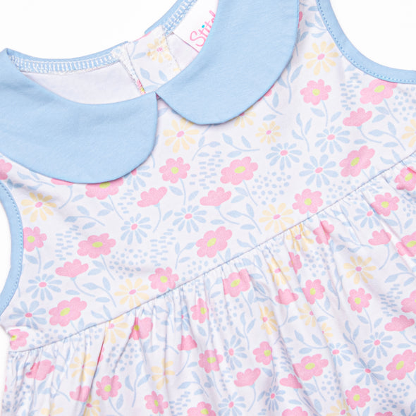 Blooms in the Breeze Ruffle Short Set, Blue
