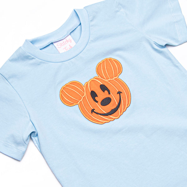 Main Street Spooks Applique Short Set, Blue
