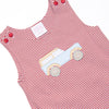 Blue Bronco Applique Jon Jon, Red