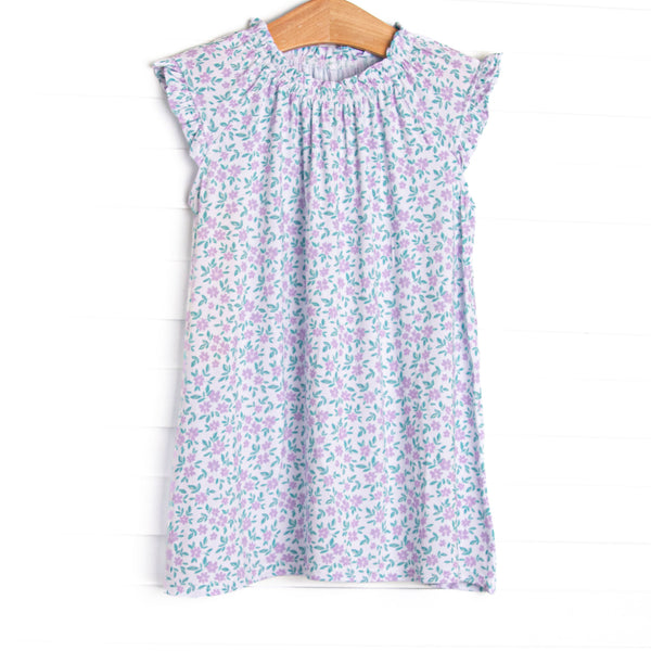 Farmer Market Florals Bamboo Night Gown, Purple