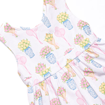 Garden Party Petals Ruffle Short Set, Pink