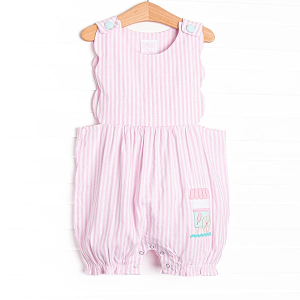 Cool Off Cart Applique Bubble Romper, Pink