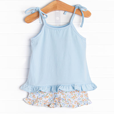 Tangerines in Tulum Applique Short Set, Orange