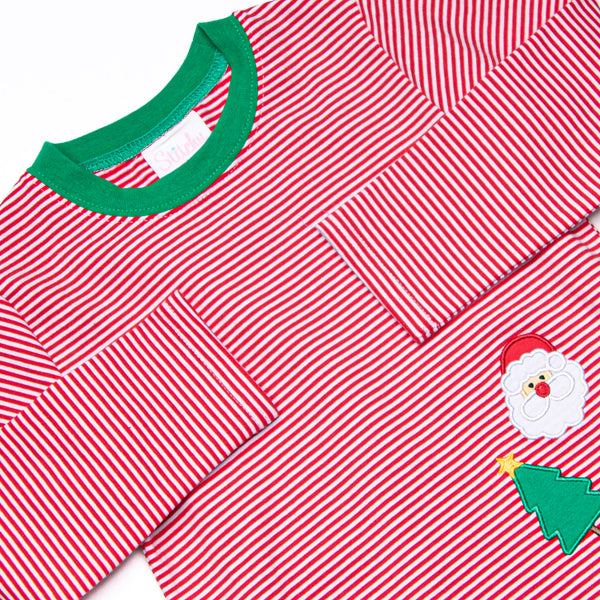 Christmas Eve Night Applique Pant Set, Red