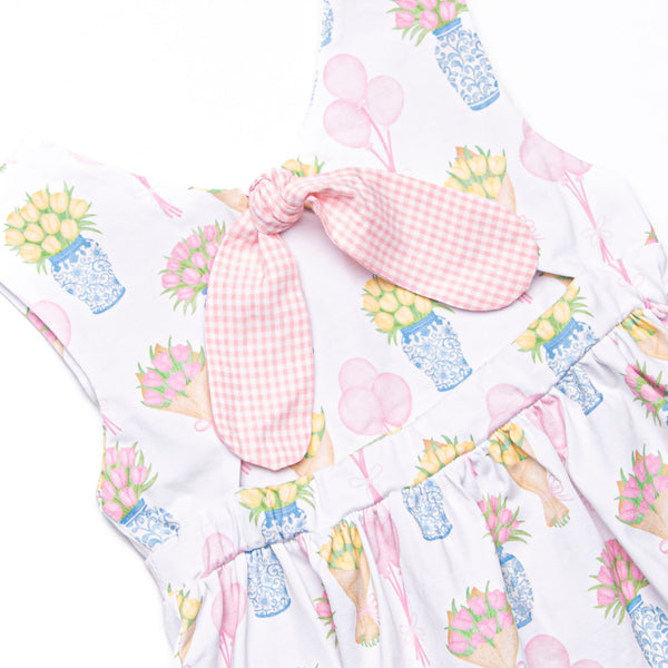 Garden Party Petals Ruffle Short Set, Pink