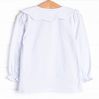 Samantha Scalloped Collar Long Sleeve Top, (2 Colors)