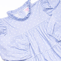 Periwinkle Polka Dot Tiered Dress, Blue