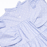 Periwinkle Polka Dot Tiered Dress, Blue