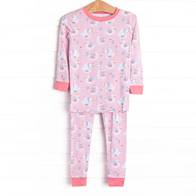 Swan Lake Slumber Bamboo Pajama Set, Pink